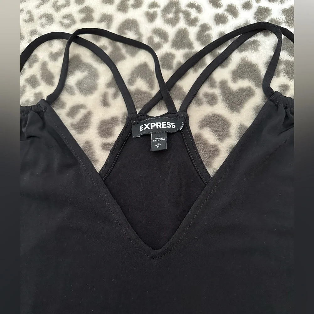 2018 Express Strappy Racerback Cami Tank Top in Black Size Small Women’s